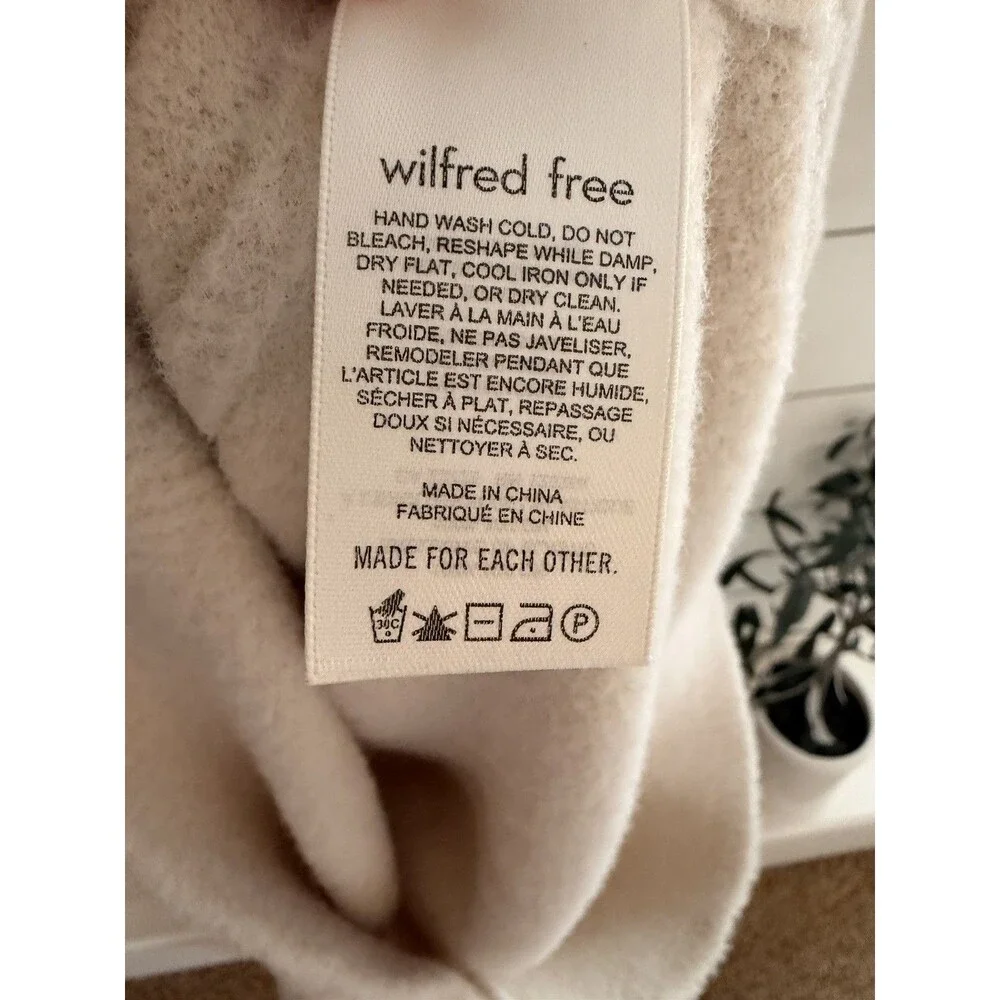 Aritzia Wilfred Free Hush Knit Turtleneck Sweater in Cream White Women's XS